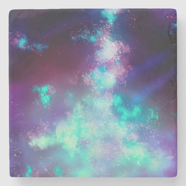Night Sky Neon Lights Stone Untersetzer (Vorderseite)
