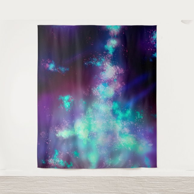 Night Sky Neon Lights Wandteppich (Vorderseite)
