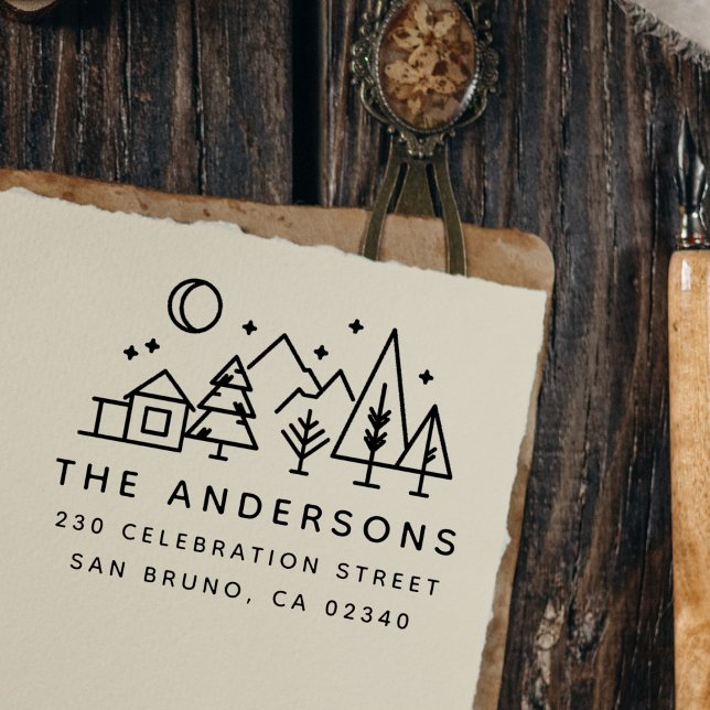 Night Sky Outdoor Scene Moderne Rücksendeadresse Permastempel (Von Creator hochgeladen)