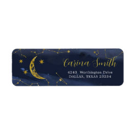 Night Sky Over Moon Baby Shower Address Label