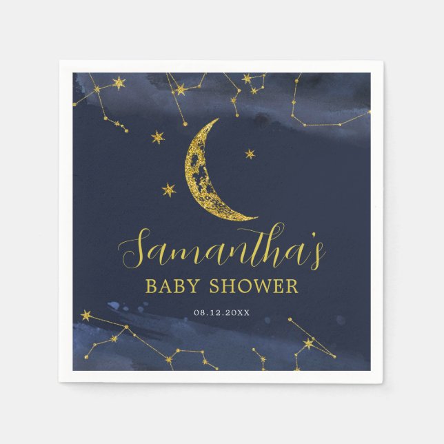 Night Sky Over Moon Baby Shower Napkins Serviette (Vorderseite)