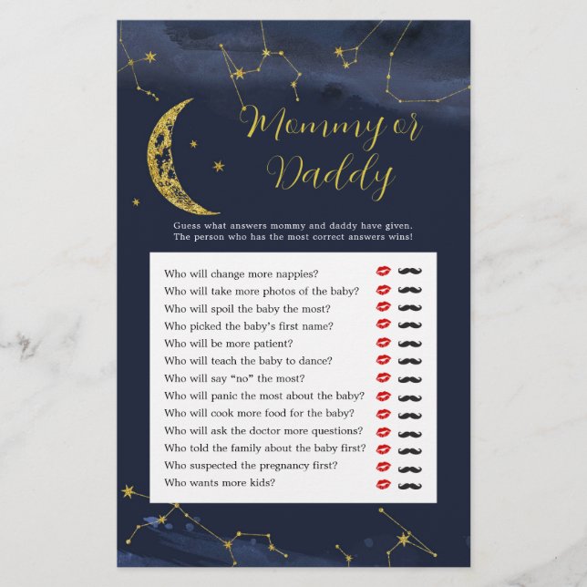 Night Sky Over Moon Mommy oder Daddy Games (Vorderseite)