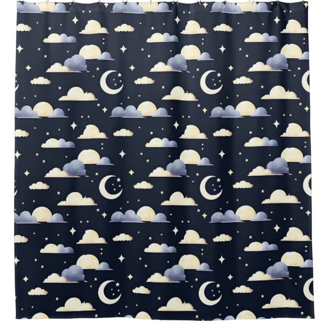 Night Sky Pattern Duschvorhang (Vorderseite)