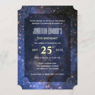 Night Sky / Space Theme Geburtstagsparty Einladung
