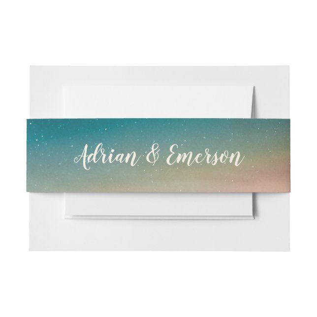 Night Sky Stars Abend Galaxy Hochzeit Einladungsbanderole (Vorderseite Beispiel)