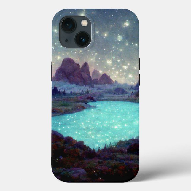 Night Sky Stars Fantasy Landschaft Case-Mate iPhone Hülle (Rückseite)