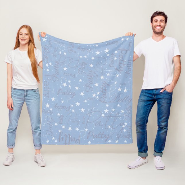 Night Sky Stars Light Blue (mit ihrem Namen) Fleecedecke (Beispiel)