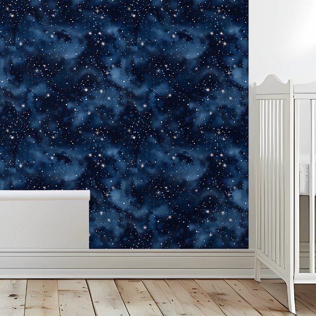 Night Sky Stars Marine Blue Ceiling Tapete (Von Creator hochgeladen)