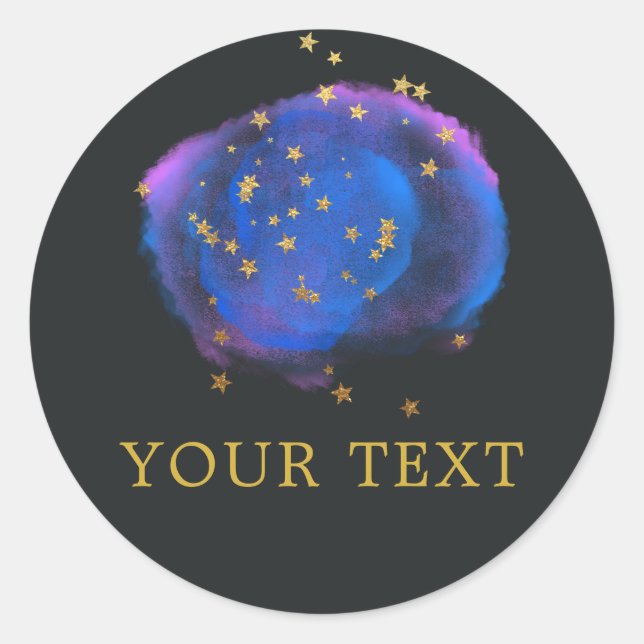 Night Sky Stars Space Fantasy Runder Aufkleber (Vorderseite)