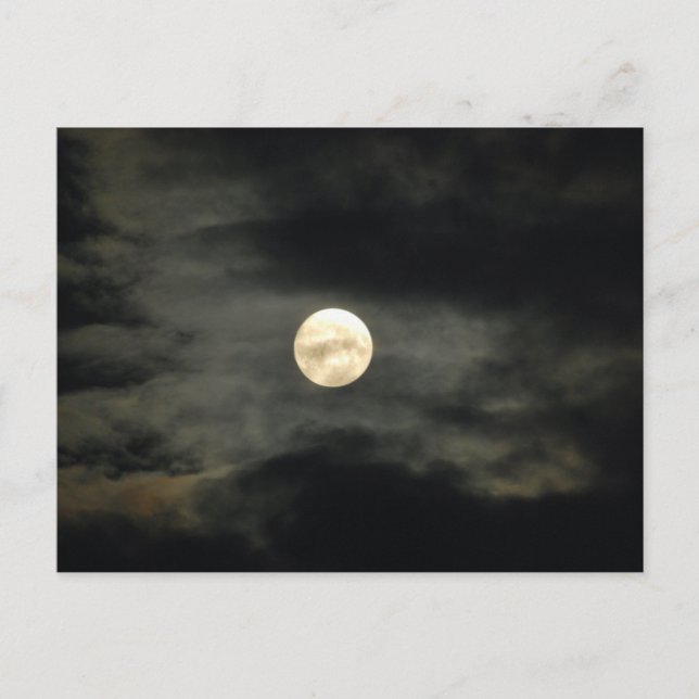 Night Sky - Vollmond- und Dunkle Wolken Postkarte (Vorderseite)