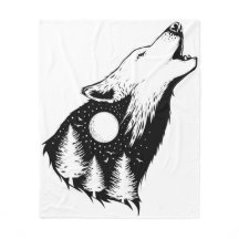 Night Sky Wilderness Howling Wolf