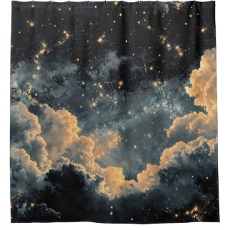 Night sky with stars duschvorhang