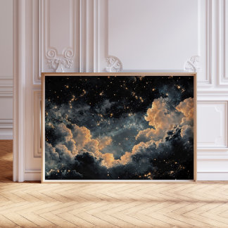 Night sky with stars poster