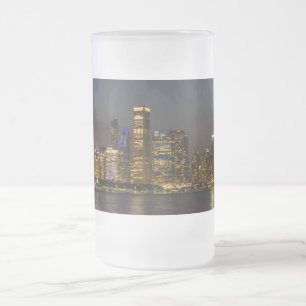 Night Skyline Chicago Pano Mattierte Tasse