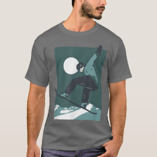 Night Snowboarden Art Men Snowboard Snowboarden T-Shirt