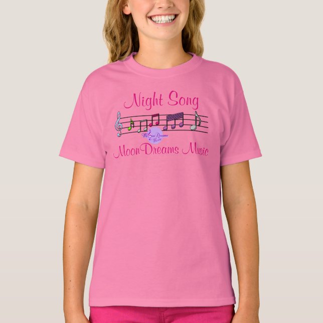 Night Song Pink Girl's T - Shirt (Vorderseite)
