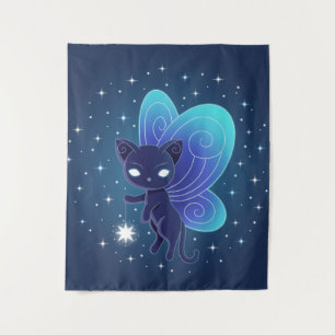 Night Star Fairy Pixie Cat EP Wandteppich