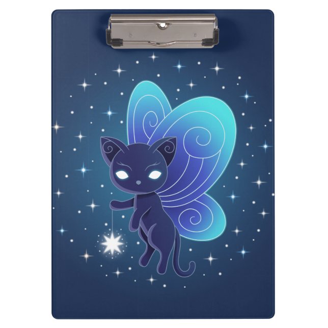Night Star Fairy Pixie Cat Klemmbrett (Vorderseite)