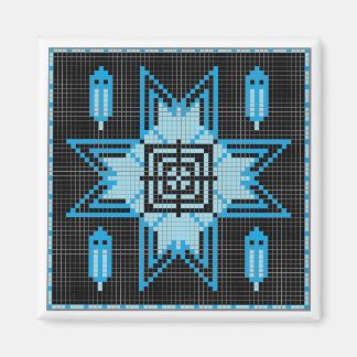 Night Star & Feathers in blau. Magnet