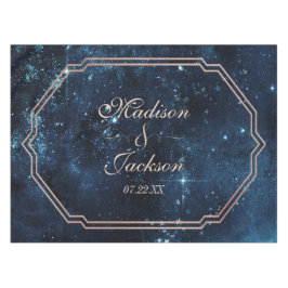 Night Star Sky Celestial Galaxy Wedding Monogram Tischdecke