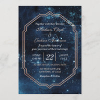 Night Star Sky Celestie Galaxy Hochzeit Einladung