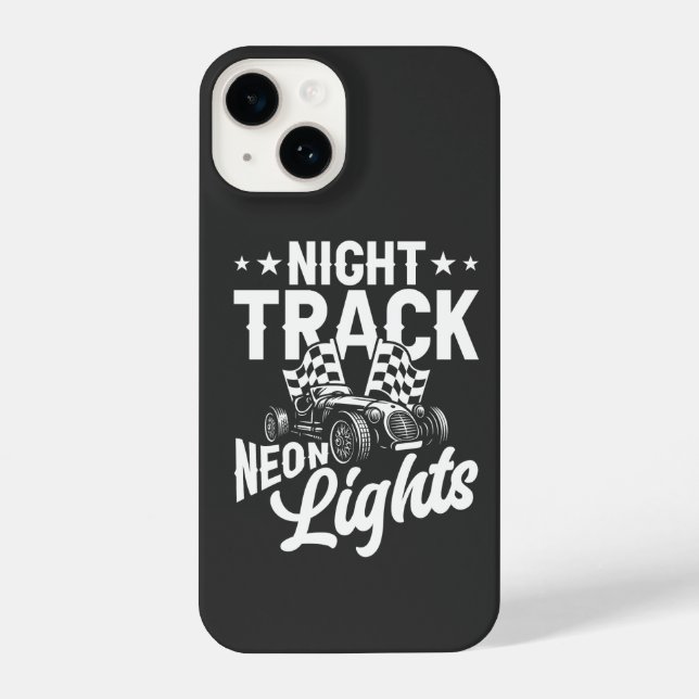 Night Track Neon Lights White Formula  iPhone 14 Hülle (Rückseite)