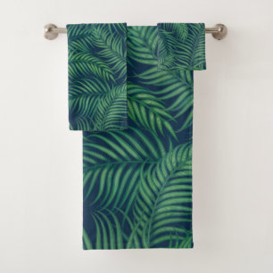 Night Tropical Palm Blätter Badhandtuch Set