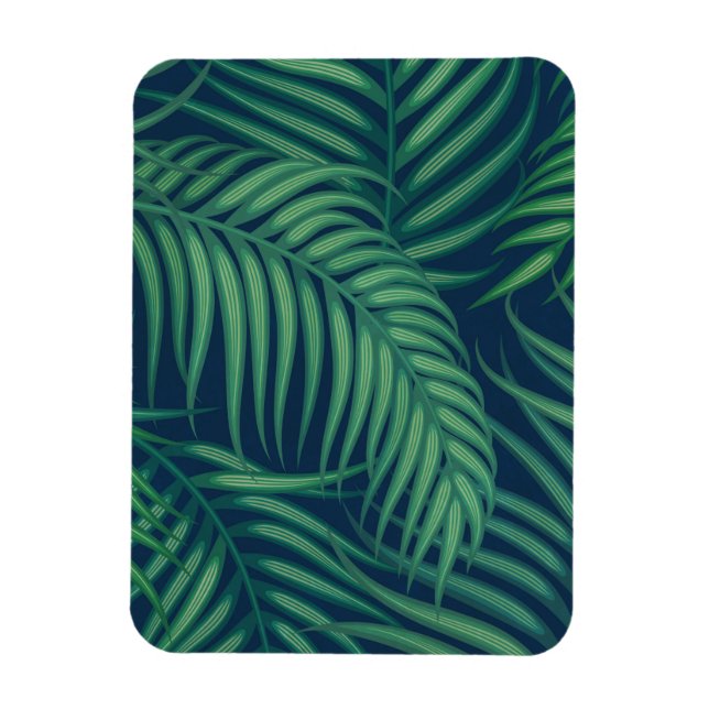 Night Tropical Palm Blätter Magnet (Vertikal)