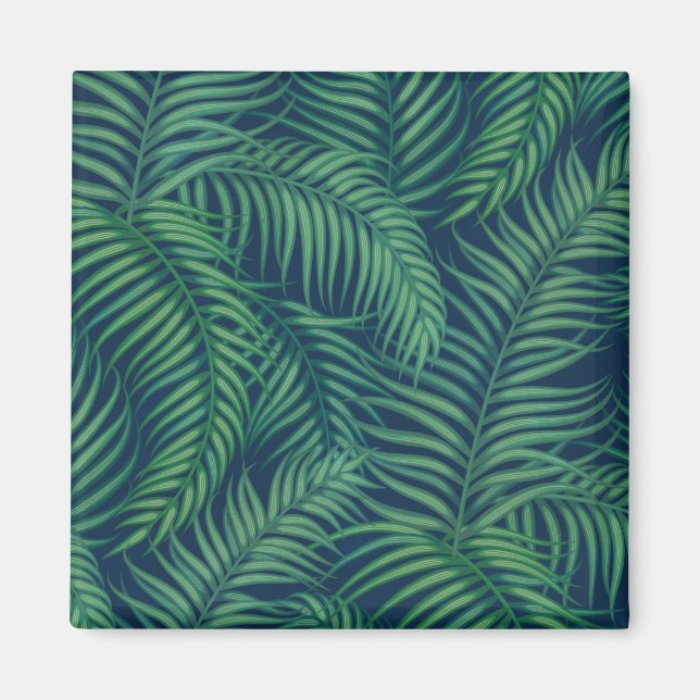 Night Tropical Palm Blätter Magnet (Vorne)