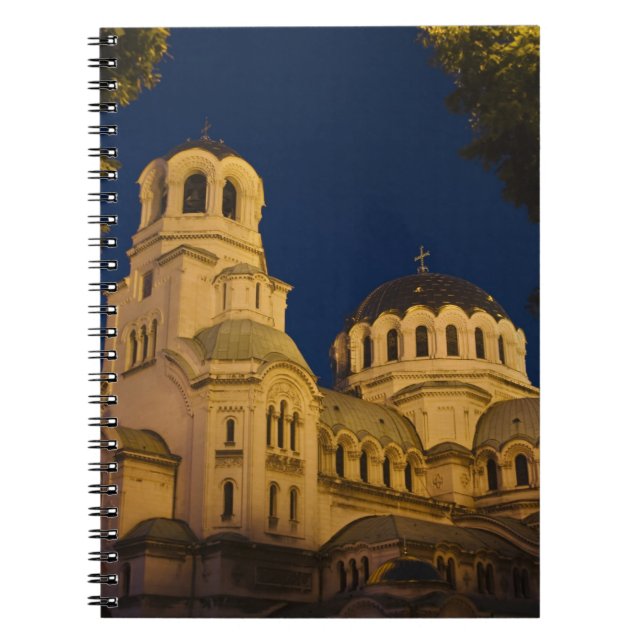 Night view mit Alexander Nevski Kathedrale Notizblock (Vorderseite)