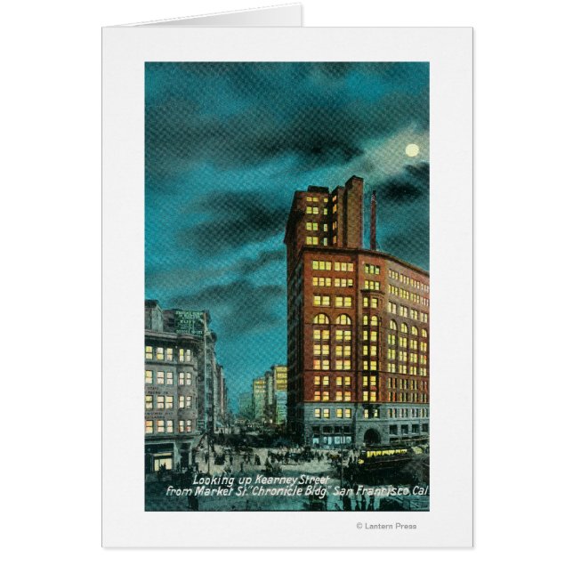 Night View up Kearney St at Chronicle Bldg (Vorne)