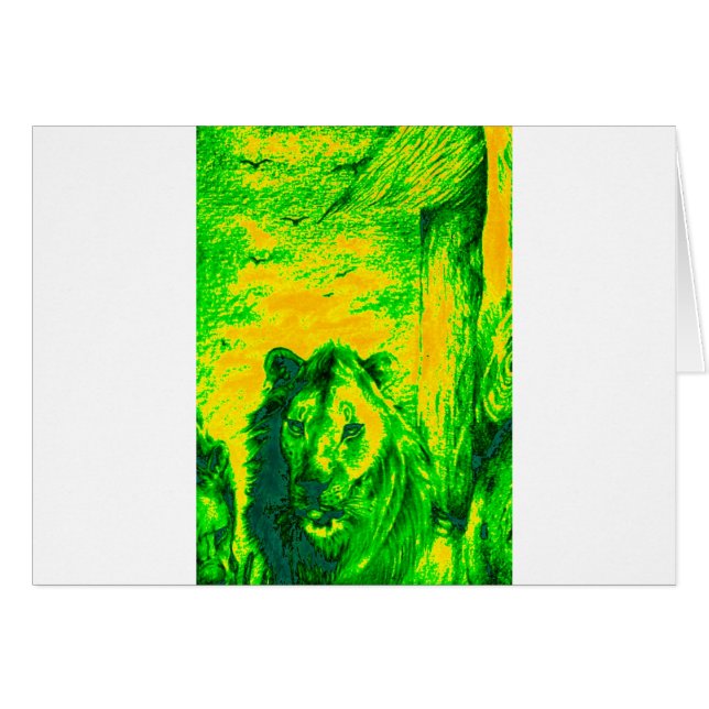 Night Vision Lion Art Fluorescent Print (Vorderseite (Horizontal))