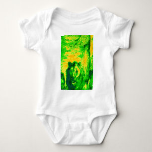 Night Vision Lion Art Fluorescent Print Baby Strampler