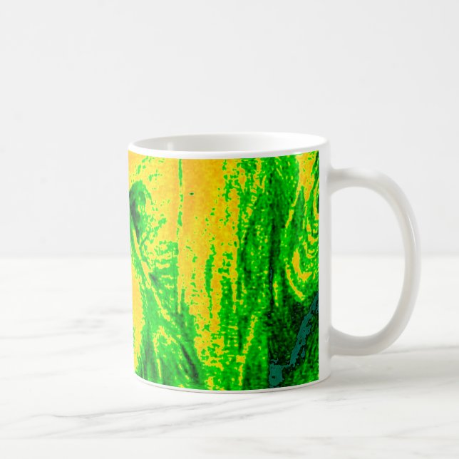 Night Vision Lion Art Fluorescent Print Kaffeetasse (Rechts)