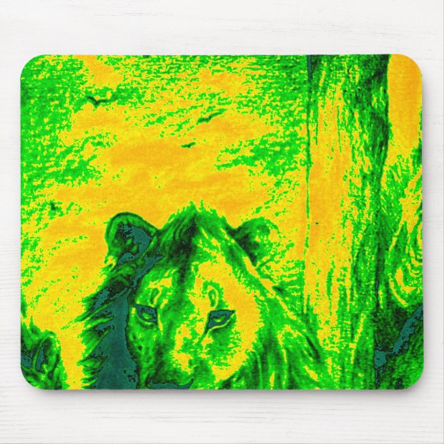 Night Vision Lion Art Fluorescent Print Mousepad (Vorne)