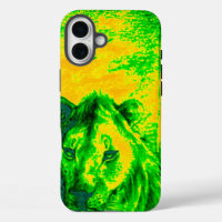 Night Vision Lion Art Fluorescent Print