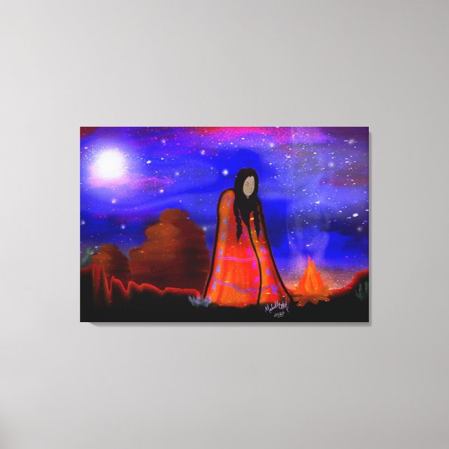 Night Watch - Indianeramerikaner Leinwanddruck (Vorderseite)
