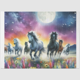 Night Wild Horses Seidenpapier