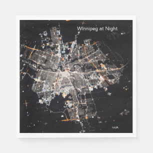 Night Winnipez, NASA ISS Space Station Foto Serviette