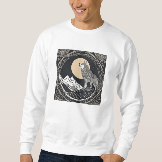 Night Wolf Howl - Mondlicht & Waldästhetik Sweatshirt (Vorderseite)