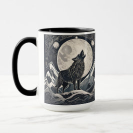 Night Wolf Howl - Mondlicht & Waldästhetik Tasse