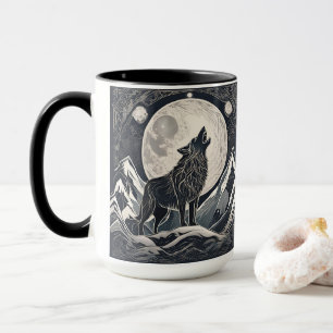 Night Wolf Howl - Mondlicht & Waldästhetik Tasse