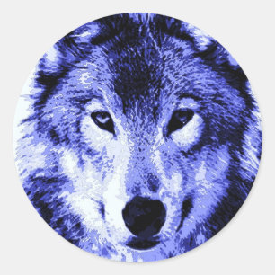 Night Wolf Runder Aufkleber