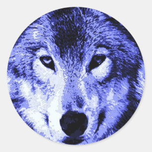 Night Wolf Runder Aufkleber