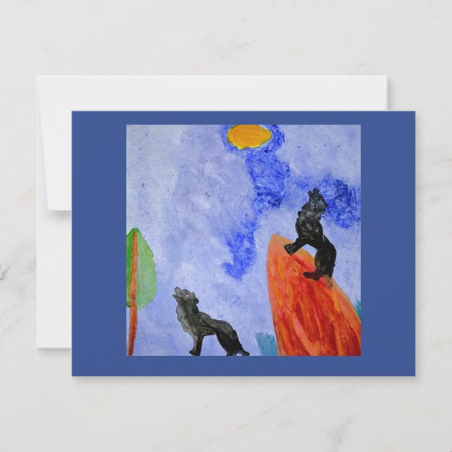 Night Wolves Zauber-Postkarte (Vorderseite)