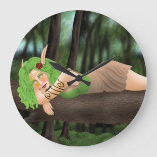 Nightelf child in the woods große wanduhr