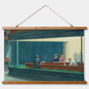 Nighthawks 1942 von Edward Hopper Wandteppich Mit Holzrahmen
