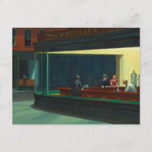 Nighthawks Gemälde von Edward Hopper Feiertagspostkarte