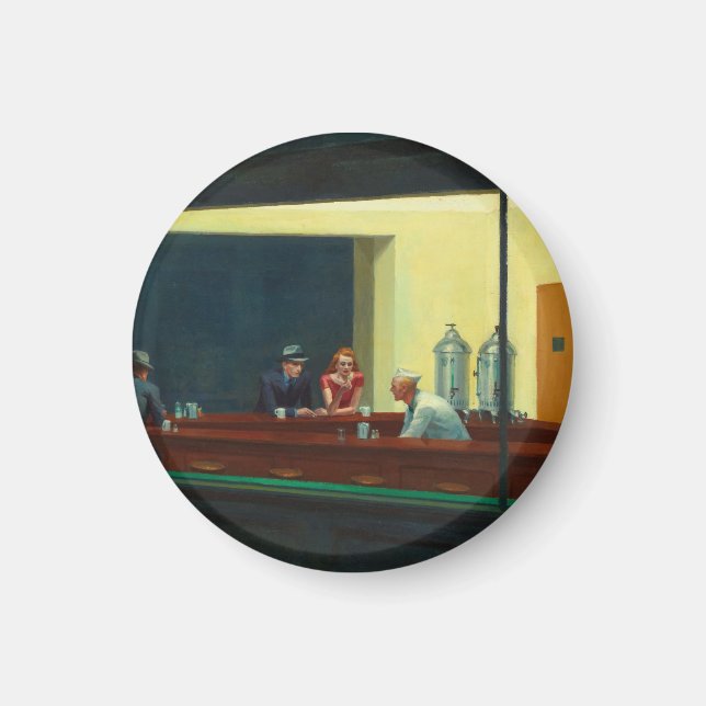Nighthawks Gemälde von Edward Hopper  Magnet (Vorne)