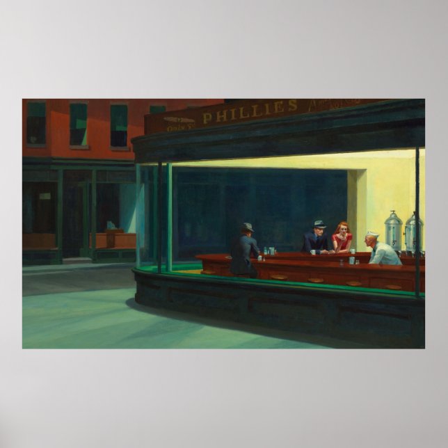 Nighthawks Gemälde von Edward Hopper  Poster (Vorne)